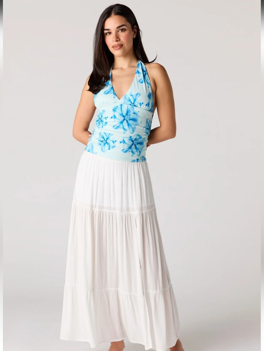 White Tiered Maxi Skirt